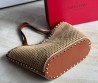 Женская соломенная сумка Valentino бежевая 45х31х30 2025