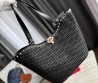 Женская соломенная сумка Valentino черная 45х31х30 2025