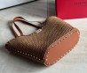 Женская соломенная сумка Valentino коричневая 45х31х30 2025