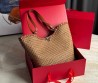 Женская соломенная сумка Valentino коричневая 45х31х30 2025