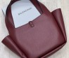 Женская кожаная сумка Saint Laurent бордовая 35х28 2025