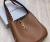 Женская кожаная сумка Saint Laurent коричневая 35х28 2025