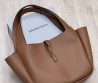 Женская кожаная сумка Saint Laurent коричневая 35х28 2025
