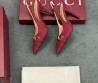 Женские текстильные туфли Gucci бордовые с открытой пяткой 2025