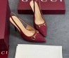 Женские текстильные туфли Gucci бордовые с открытой пяткой 2025