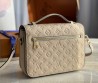 Женская кожаная сумка Louis Vuitton бежевая 25х19 2025
