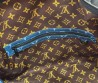 Дорожная кожаная сумка унисекс Louis Vuitton синяя в логотипах 50х27 2025