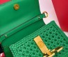 Женская кожаная сумка с плетением Valentino зеленая 23х16 2025