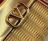 Женская кожаная сумка с плетением Valentino золотая 23х16 2025