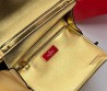 Женская кожаная сумка с плетением Valentino золотая 23х16 2025