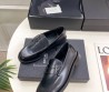 Женские кожаные лоферы Saint Laurent черные с монограммой 2025