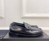 Женские кожаные лоферы Saint Laurent черные с монограммой 2025