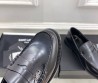 Женские кожаные лоферы Saint Laurent черные с монограммой 2025