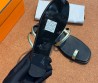 Женские кожаные шлепанцы Hermes золотые 2025