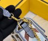 Женская текстильная сумка Fendi белая с серым 20х10 2025