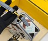 Женская текстильная сумка Fendi белая с серым 20х10 2025