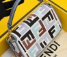 Женская текстильная сумка Fendi белая с серым 20х10 2025