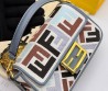 Женская текстильная сумка Fendi белая с серым 20х10 2025