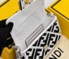 Женская текстильная сумка Fendi белая с черным 20х10 2025