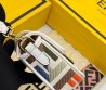 Женская текстильная сумка Fendi белая с разноцветными буквами 20х10 2025