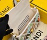 Женская текстильная сумка Fendi белая с разноцветными буквами 20х10 2025