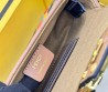 Женская текстильная сумка Fendi коричневая с разноцветными буквами 20х10 2025