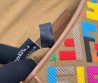Женская текстильная сумка Fendi коричневая с разноцветными буквами 20х10 2025