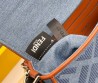 Женская текстильная сумка Fendi синяя с коричневым 20х10 2025