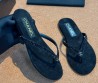 Женские замшевые шлепанцы Chanel черные со стразами 2025