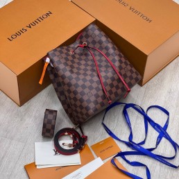 Женская кожаная сумка Louis Vuitton коричневая с розовым 25х25 2025