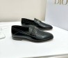 Женские кожаные лоферы Christian Dior черные глянцевые с перфорацией 2025