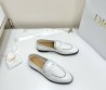 Женские кожаные лоферы Christian Dior белые с перфорацией 2025