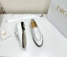 Женские кожаные лоферы Christian Dior белые с перфорацией 2025