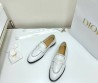 Женские кожаные лоферы Christian Dior белые с перфорацией 2025
