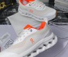 Женские комбинированные кроссовки Loewe Cloudtilt белые с оранжевым 2025