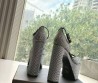 Женские кожаные босоножки Balenciaga черные в серебряных стразах каблук 15 см 2025