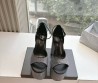 Женские кожаные босоножки Balenciaga черные в серебряных стразах каблук 15 см 2025