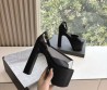 Женские кожаные босоножки Balenciaga черные каблук 15 см 2025