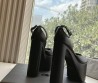 Женские кожаные босоножки Balenciaga черные каблук 15 см 2025