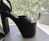 Женские кожаные босоножки Balenciaga черные каблук 15 см 2025