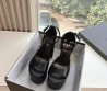 Женские кожаные босоножки Balenciaga черные каблук 15 см 2025