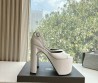 Женские кожаные босоножки Balenciaga белые каблук 15 см 2025