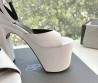 Женские кожаные босоножки Balenciaga белые каблук 15 см 2025