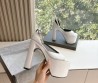 Женские кожаные босоножки Balenciaga белые каблук 15 см 2025