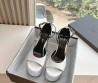 Женские кожаные босоножки Balenciaga белые каблук 15 см 2025