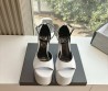 Женские кожаные босоножки Balenciaga белые каблук 15 см 2025