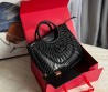 Женская кожаная сумка с плетением Valentino черная 38х34 2025