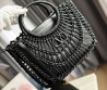 Женская кожаная сумка с плетением Valentino черная 38х34 2025