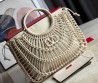 Женская кожаная сумка с плетением Valentino белая 38х34 2025