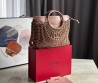 Женская кожаная сумка с плетением Valentino розовая 38х34 2025